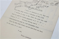 Thistle Court Edinburgh 1896 Luffness New Golf Club Dues Statement