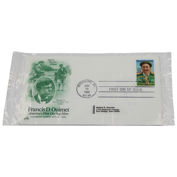 Unopened 1988 Francis Ouimet Winner of 1913 US Open at Brookline FDC in Original Packing