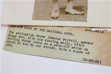1928 Johnny Farrell 'New King Of National Open' Playoff Win Over Bobby Jones Original Photo