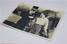 c.1931 Bobby Jones Coca-Cola Bottle in Hand w/ Chairman Robert Woodruff Filming Movie Original Photo