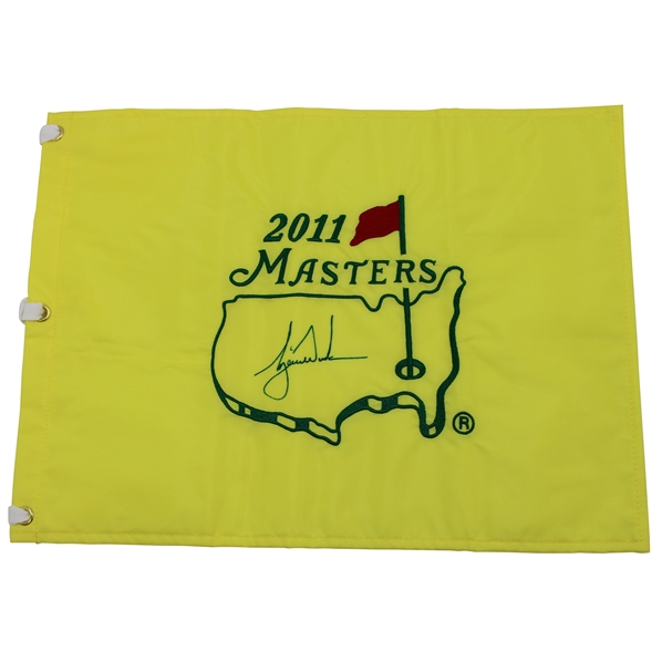 Tiger Woods Signed 2011 Masters Tournament Embroidered Flag JSA ALOA