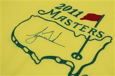 Tiger Woods Signed 2011 Masters Tournament Embroidered Flag JSA ALOA