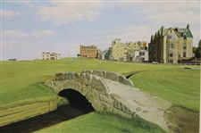 1988 'Old Course at St. Andrews' Print Signed by Artist Graeme W. Baxter - Framed