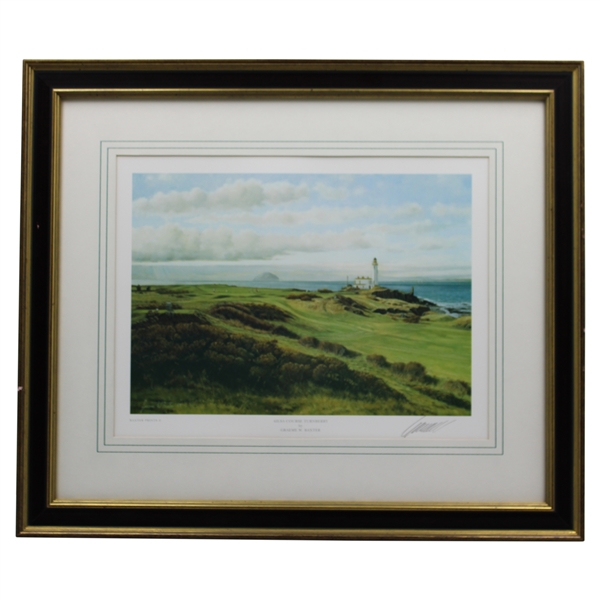 1989 Ailsa Course Turnberry Print Signed by Artist Graeme W. Baxter - Framed