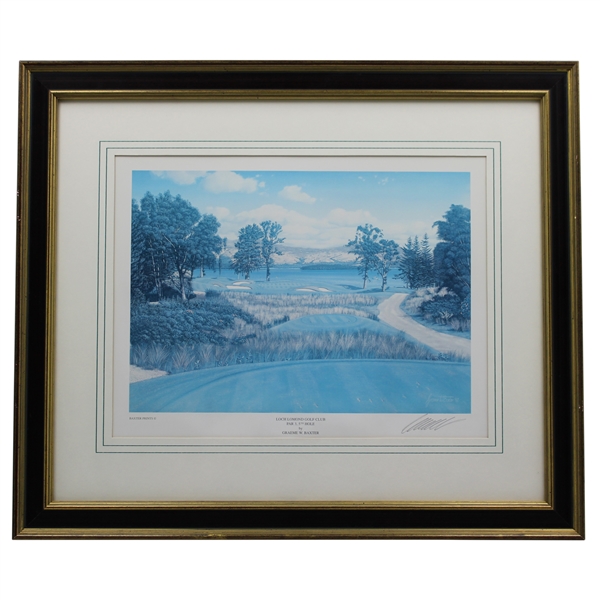 1997 Loch Lomond GC Par 3 - 5th Hole Print Signed by Artist Graeme W. Baxter - Framed