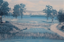 1997 'Loch Lomond GC Par 3 - 5th Hole' Print Signed by Artist Graeme W. Baxter - Framed