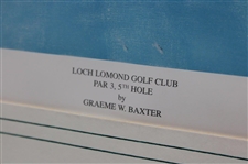 1997 'Loch Lomond GC Par 3 - 5th Hole' Print Signed by Artist Graeme W. Baxter - Framed
