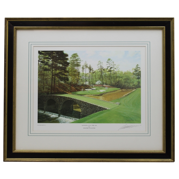 1990 Augusta (National Golf Club), U.S.A. the 12th Print Signed by Artist Graeme W. Baxter - Framed