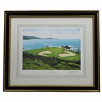 1996 7th Hole Pebble Beach Print Signed by Artist Graeme W. Baxter - Framed