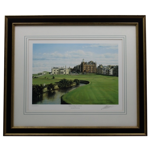 1990 Swilcan Burn, St. Andrews Print Signed by Artist Graeme W. Baxter - Framed