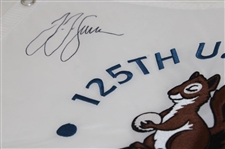 Champion JJ Spaun Signed 2025 US Open at Oakmont Embroidered Flag JSA ALOA