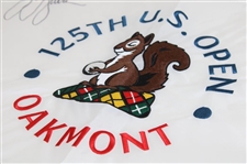 Champion JJ Spaun Signed 2025 US Open at Oakmont Embroidered Flag JSA ALOA