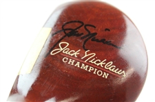 Jack Nicklaus Signed MacGregor 'Jack Nicklaus Champion' 813W Persimmon Fancy Face 4 Wood JSA ALOA