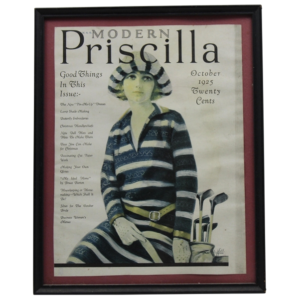 1925 Modern Pricilla Lady Golfer Themed Cover - October - Framed