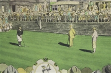Bobby Jones Winning the British Open at St. Andrews Currier & Ives Print - Framed