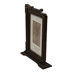 Original 1904 Leather Post Card in Rotating Frame Display - Signed Blanchester Golf