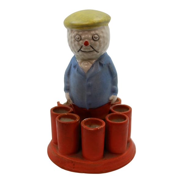 Bramble Dunlop Man Golfer w/Yellow Cap & Lt Blue Jacket w/Red Canisters/Holders