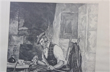 'A Winter Evening' by Dendy Sadler Etched by James Dobie - Framed