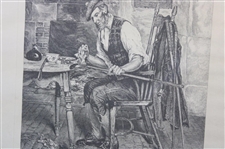 'A Winter Evening' by Dendy Sadler Etched by James Dobie - Framed