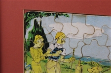Tillie the Toiler' Comic strip w/Bubbles, Wally, Mac & Tillie Golfing Puzzle by Russ Westover- Framed