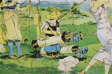 Tillie the Toiler' Comic strip w/Bubbles, Wally, Mac & Tillie Golfing Puzzle by Russ Westover- Framed