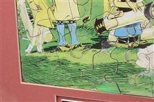 Tillie the Toiler' Comic strip w/Bubbles, Wally, Mac & Tillie Golfing Puzzle by Russ Westover- Framed