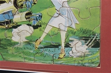 Tillie the Toiler' Comic strip w/Bubbles, Wally, Mac & Tillie Golfing Puzzle by Russ Westover- Framed