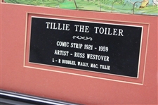 Tillie the Toiler' Comic strip w/Bubbles, Wally, Mac & Tillie Golfing Puzzle by Russ Westover- Framed