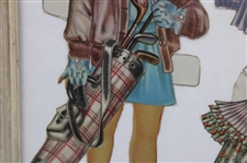 Young Lady Golfer & Golf Bag w/Clubs Interchangeable Attire Cutout - Framed