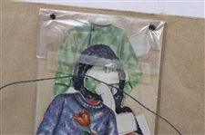 Young Lady Golfer & Golf Bag w/Clubs Interchangeable Attire Cutout - Framed