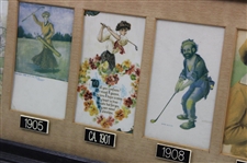 Assorted Golfer Timeline Postcards 1901-1909 - Framed