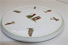 Post Swing Lady Golfer Among Onlookers Ceramic Lid/Dish/Cover