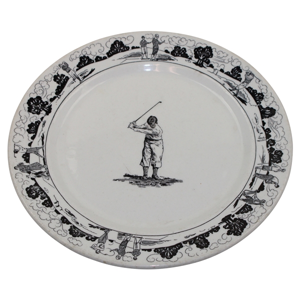 1946 Warwick Bobby Jones Golfer Mid Swing Porcelain Dish/Plate