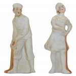 Vintage Miniature Male & Female Golfers with Golf Clubs