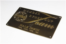Hale Irwin's Personal 1981 Ryder Cup PGA of America Plaque
