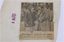1927 Bobby Jones 'Wins the US Amateur' Trophy Presentation with W.C. Fownes