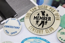 Five (5) Signed San Diego Open Winners Photos/Covers & Seven (7) San Diego Open Badges JSA ALOA