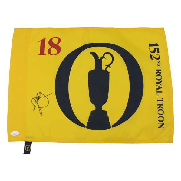 Xander Schauffle Signed 2024 The Open Championship at Royal Troon Flag JSA #AX54961