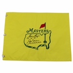 Jack Nicklaus & Gary Player Signed Undated Masters Embroidered Flag w/Years Won JSA ALOA