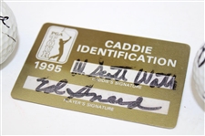 Two (2) Ed Sneed Signed Hole-in-One Golf Balls w/PGA Tour ID Card JSA ALOA