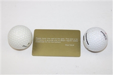 Two (2) Ed Sneed Signed Hole-in-One Golf Balls w/PGA Tour ID Card JSA ALOA