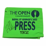 Champion Ben Curtis Signed 2003 Open Championship at Royal St. Georges Press Armband JSA ALOA