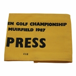 1987 Open Championship at Muirfield Press Armband - Nick Faldo Winner