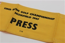 1987 Open Championship at Muirfield Press Armband - Nick Faldo Winner