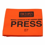 2001 Open Championship at Royal Lytham & St. Annes Press Armband - David Duval Winner