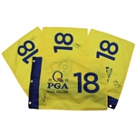 Spieth, Fowler, Smith & Cantlay Signed 2025 PGA Championship at Quail Hollow Flags JSA ALOA