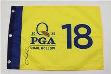 Spieth, Fowler, Smith & Cantlay Signed 2025 PGA Championship at Quail Hollow Flags JSA ALOA
