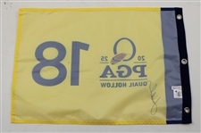 Spieth, Fowler, Smith & Cantlay Signed 2025 PGA Championship at Quail Hollow Flags JSA ALOA