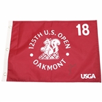 Xander Schaufele Signed 2025 US Open at Oakmont Red Screen Flag JSA ALOA