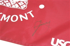Xander Schaufele Signed 2025 US Open at Oakmont Red Screen Flag JSA ALOA